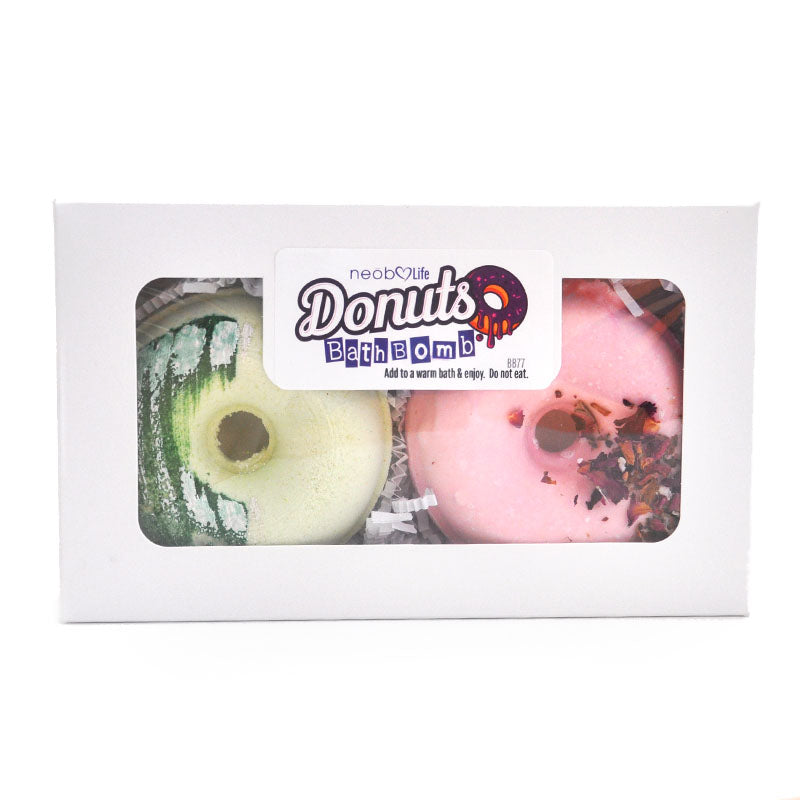 neōb Life 2 pk Donut Bath Bombs: Cherry Sandalwood & Coconut Lime